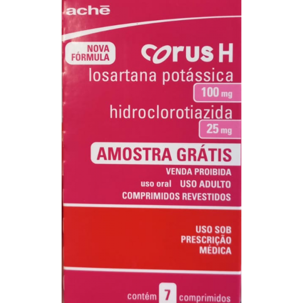 CORUS H LOSARTANA POTÁSSICA 100MG + HIDROCLOROTIAZIDA 25MG 7 COMPRIMIDOS